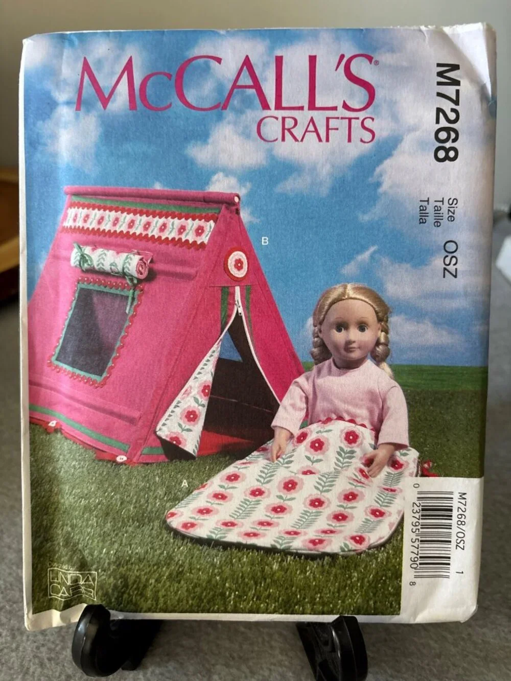 McCalls Crafts M7268 Doll Sleeping Bag Tent Sewing Pattern Uncut 2015